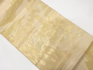 寺院風景模様織り出し　袋帯